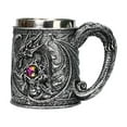 thumbnail image 1 of Xecvkr Coffee Cups 3D Dragon Embossed Beer Mug Medieval Theme Gothic Design Resin with Stainless Steel Liner 450ml Capacity, 1 of 7