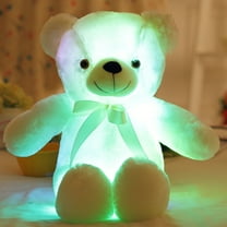 Xecvkr Color Changing Glowing Bear Figurine, LED Light Up with Ribbon Bow Tie, Home Decoration for Kids, Gift Idea, Multiple Colors, 11.8x9.8 Inches