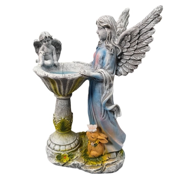 Xecvkr Colorful Garden Ornament Outdoor Solar Deco Feeding Device Statue Flower Fairy Patio Lawn Lighting Efficient Weatherproof 1 Piece