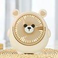 thumbnail image 1 of Xecvkr Compact Desktop Fan USB Rechargeable Bear Shape Handheld Mini Portable Cooling Table Fan Strong Airflow Adjustable Speed Office Students Children 11x11.6cm 1 Pc, 1 of 6