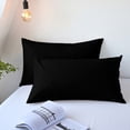 thumbnail image 1 of Xecvkr Cooling Pillowcase Set Polyester Velvet Soft Breathable Envelope Closure Easy Care Fade Resistant Hot Sleeper Relief All-Season Bedroom Decor 2-Pack Black, 1 of 6