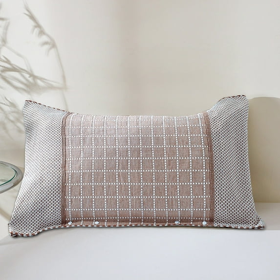 Xecvkr Cotton European Pillowcase Antislip Jacquard Durable Soft Large Decorative Cushion Washable Brown