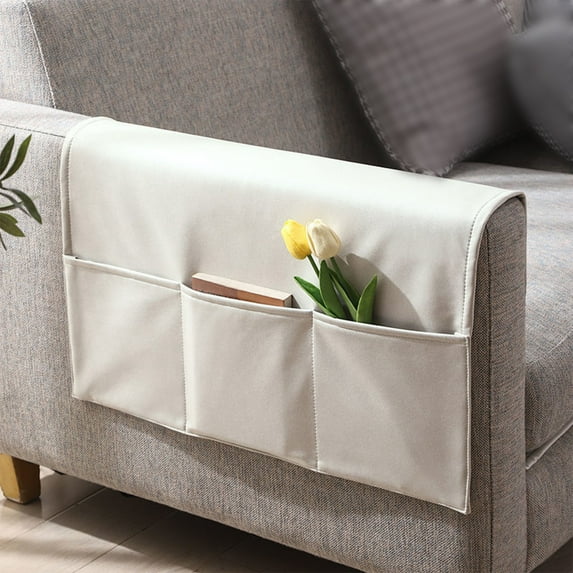 Xecvkr Couch Arm Covers Sofa Slipcover Three Pockets Non-Slip Nylon Spandex Pet Armchair Recliner Dining Living Room Protective Washable Durable Large 23.62x43.30in 1pc