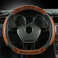 thumbnail image 1 of Xecvkr Cover Steering Wheel D-Shape Car Steering Wheel Cover, Wood Grain Breathable Design, Anti-Slip Silicone Material, Four-Season Use, 14.96x14.96x1.77 inches, 1 of 6