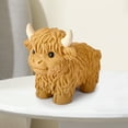thumbnail image 1 of Xecvkr Cow Resin Statue Scottish Highland Cattle Lifelike Standing Lying Posture Four Colors Tabletop Decor 1 Piece, 1 of 9