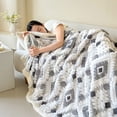 thumbnail image 1 of Xecvkr Cozy Throw Blankets Taffeta Lambswool Blanket Hollow Double Layer Warm Nap Office Bed Sofa Fluffy Throw Winter Soft Cozy Room Snuggling Gift Silver, 1 of 7