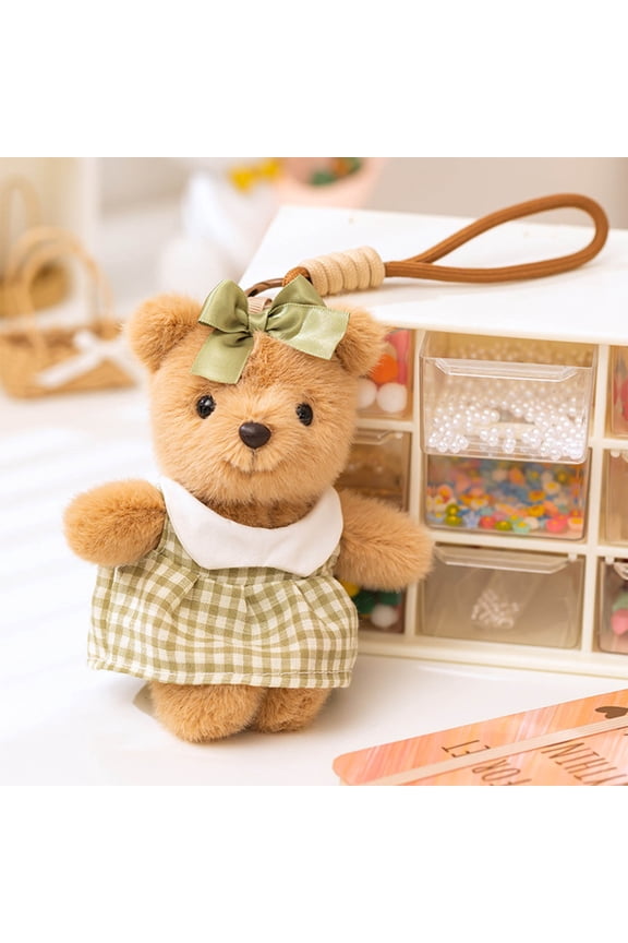 Cute Bear Plush Keychain, Mini Doll Pendant for Bag or Keys, Soft Stuffed Animal Toy, Gift for Girls and Couples, Birthday Present