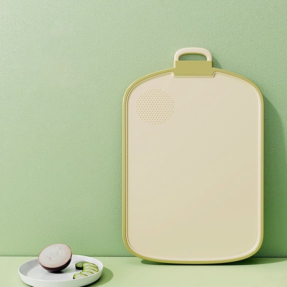 Xecvkr Cutting Board Double-Sided Wheat Straw Plastic Kitchen Chopping Block Non Slip Hanging Multipurpose Food Prep Meat Vegetable Board Home Green M