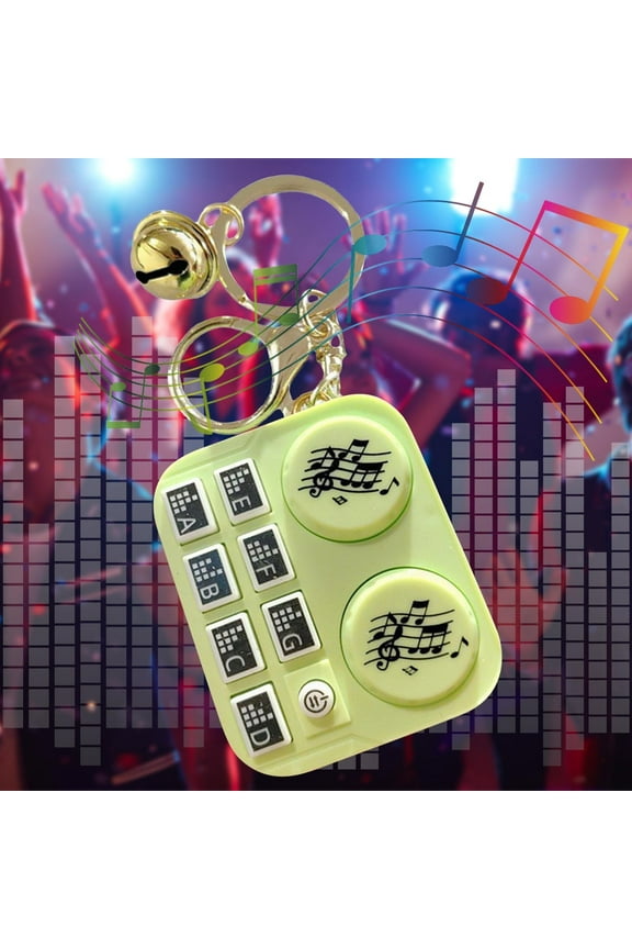 DJ Disc Player Keychain Mini Musical Instrument Sound Effect Car Bag Pendant Portable Compact Gift Metal Durable Stylish Music theme 1 Pack