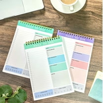 Xecvkr Daily To-Do List Notepad Organizer 60 Undated Sheets with Clear Cover & Twin Wire Binding for Fluid Flipping, Multiple Boxes for Prioritization, Reminders, & Note-Taking, & Portable