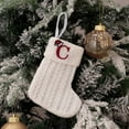 thumbnail image 1 of Xecvkr Decorative Knit Alphabet Socks Christmas Gift Bag White Wool Stocking Embroidered Letters Medium Thick Polyester Children’s Candy Holiday Storage Family Table Home 7.09x5.9in 1pc, 1 of 2