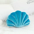 thumbnail image 1 of Xecvkr Decorative Seashell Shaped Throw Pillow Velvet Soft Plush Cushion for Bed Sofa Chair Home Decor Beach Theme Decoration Blue Pink White Color Options, 1 of 6
