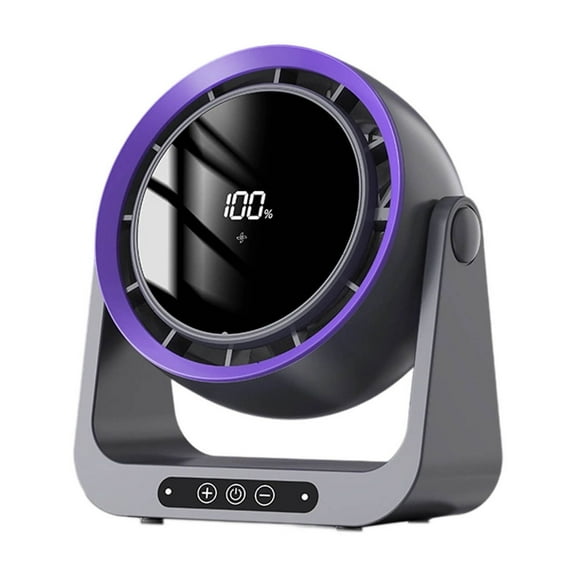 Xecvkr Desktop Bladeless Fan Home Dormitory 5-Speed Intelligent Adjustment Portable USB Charging Flexible Air Direction 1 Set Gray