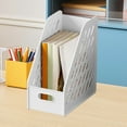 thumbnail image 1 of Xecvkr Desktop Bookshelf Book Stand File Organizer Modern Plastic Upright Storage Rack Heavy Duty Study Office Document Sorter Space Saver for Desk Home 1pc White M, 1 of 6