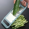 thumbnail image 1 of Xecvkr Double-Sided Potato Shredder Radish Grater Stainless Steel Corean Carrot Julienne Vegetable Cutter Modern Lightweight Multi-Function Kitchen 1 Pc Green, 1 of 5