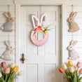 thumbnail image 1 of Xecvkr Easter Bunny Shaped Wreath Suitable for Front Door Hanging Window Display Or General Easter Spring Decoration Features Bunny Ear Pink, 1 of 6