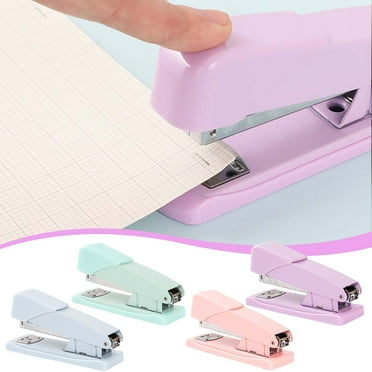Xecvkr Efficient and Fashionable, Macaron-Colored Metal Handheld Stapler for Multifunctional Binding of Up to 25 Pages in Various Thicknesses, Featuring Easy Binding and Compatibi