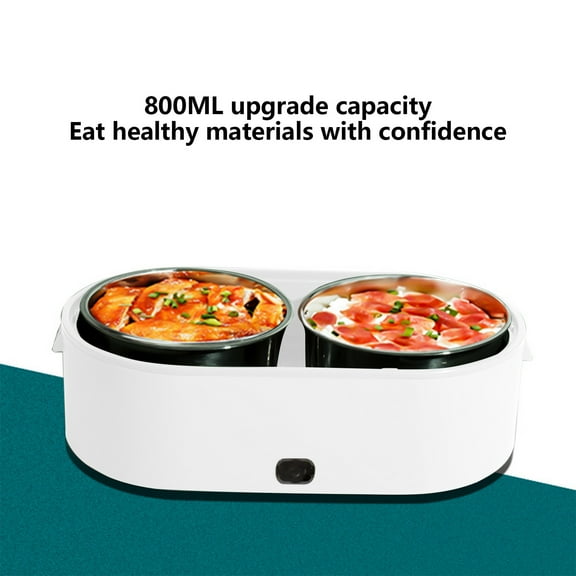 Xecvkr Electric Lunch Box Automatic Heating Insulation for Office Car No Water Injection Food Warmer White Pink Green