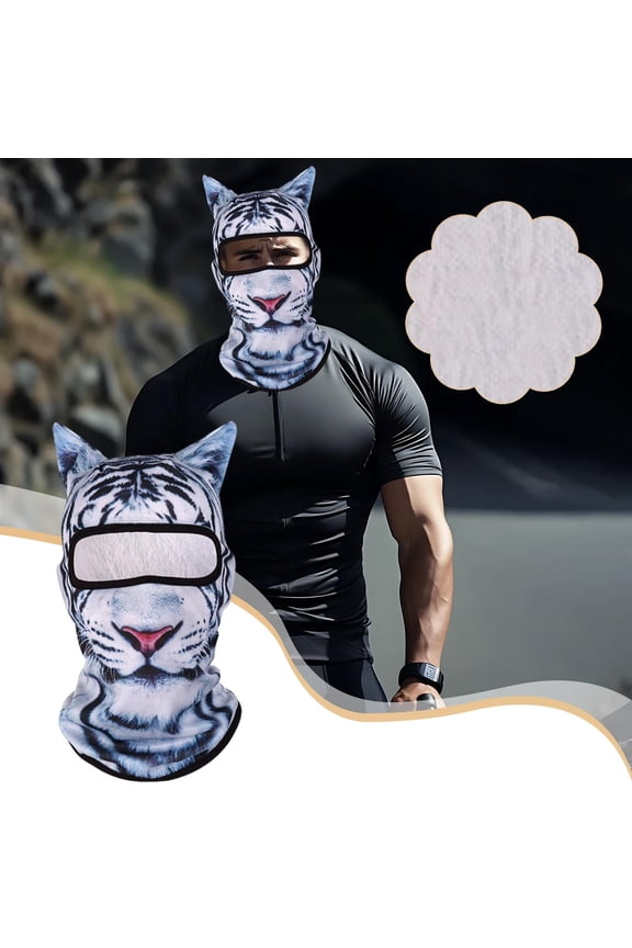 Face Mask Summer Sunscreen Outdoor Headmask with Ear Pattern Breathable Quick Dry Multifunctional Lightweight Balaclava Festival Ski Halloween Versatile 1 Pack