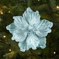 thumbnail image 1 of Xecvkr Faux Flower Glitter Artificial Magnolia Flower Handcrafted Three Dimensional Christmas Tree Wreath Window Fireplace Ornament Cloth Red Green Blue Pink 8.66x7.87in 1pc, 1 of 6