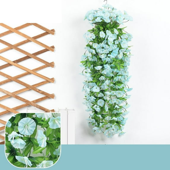 Xecvkr Faux Flower Simulated Rose Artificial Ceiling Wall Hanging Vine Floral Living Room Conditioning Duct Decor Easy Installation Plastic False Plants 1 Pack