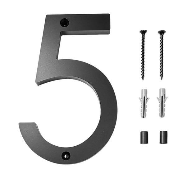 Xecvkr Floating House Number Modern Acrylic 6 Inch Digital Address Sign Weatherproof Easy Install Black Stylish Home Office Apartment Door Large Visible 1 Piece