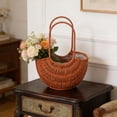 thumbnail image 1 of Xecvkr Flower Basket Rattan Handheld Basket Organizer Woven Pastorals Style Floral Arrangement Centerpiece Storage Festival Gift Home Decor 1 Piece Brown, 1 of 6