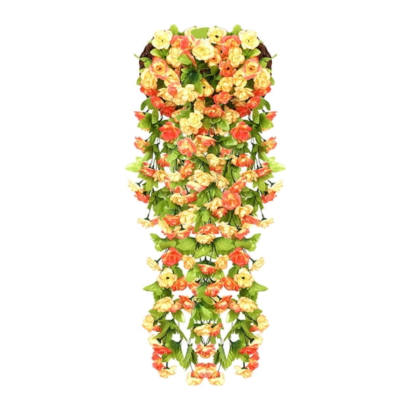 Xecvkr Flowers Artificial for Decoration Simulated Rose Violet Wall Hanging Flower Rattan Artificial Landscaping Decor Courtyard Balcony Home Spring Flowers 1 Pack
