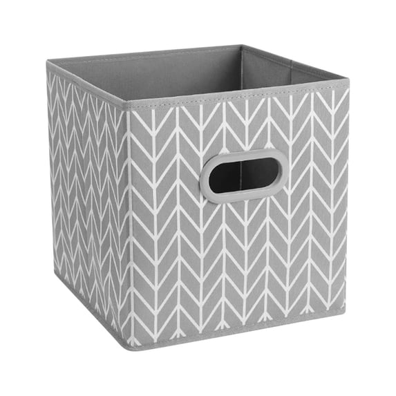 Xecvkr Foldable Fabric Storage Box Large Nonwoven Gray Twig Pattern Plastic Handle 26.7x26.7x28cm Organizer Bin No Lid Drawer Organizer Closet Toy Clothes Container 1 Pack