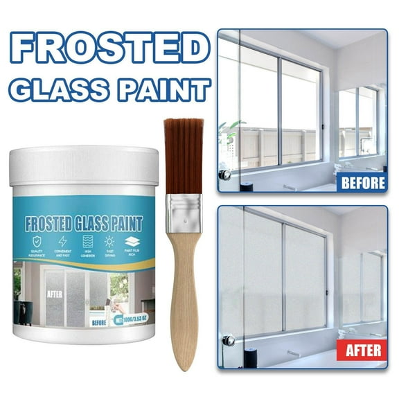 Xecvkr Frosted Glass Effect Spray Paint 100ml Decorative Interior Mirror Shower Door Oil-Based Quick Dry Translucent Coating Anti-Water Custom Etch Look 10.5x8x8cm