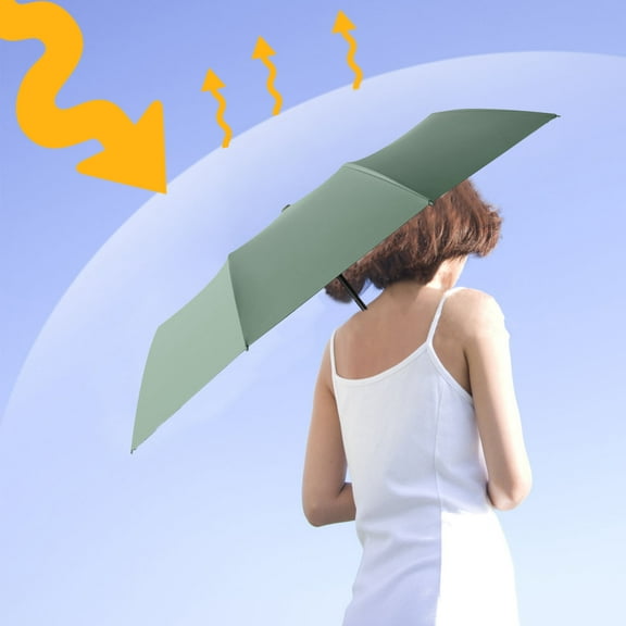 Xecvkr Fully Automatic Folding Sun Umbrella Buckle Thickened Reinforced UV Protection Windproof Compact Portable Large Diameter for Outdoor 1pc