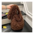 thumbnail image 1 of Xecvkr Fuzzy Tote Bag Faux Fur Soft Bunny Ear Shoulder Crossbody Cute Large Capacity Winter Purse Portable Lightweight for Women Shopping Yoga Daily Work 1 Pack Brown, 1 of 9