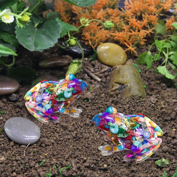 Xecvkr Garden Ornament Rubber Frog Fish Tank Aquarium Cute Pond Critter Waterproof Indoor Outdoor Mini Landscape Decorative Animal 1 Pack
