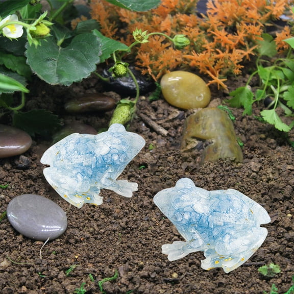 Xecvkr Garden Ornament Rubber Frog Fish Tank Aquarium Cute Pond Critter Waterproof Indoor Outdoor Mini Landscape Decorative Animal 1 Pack Light Blue