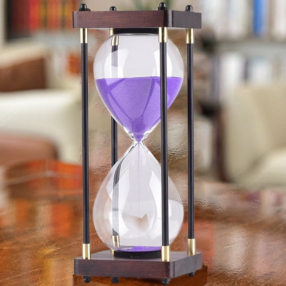 Xecvkr Glass Hourglass Timer 30 Minutes Decorative Sand Timer Children’s Learning Ornament Desktop Countdown Home Office Tabletop Display 1 Piece Purple Free Size