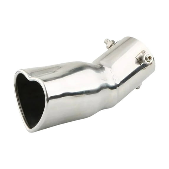 Xecvkr Heart Shape Double Pipe Car Exhaust Tip Modified Tail Throat Decorative Performance Upgrade Universal Model Easy Install for Vehicle 1pc