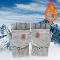 thumbnail image 1 of Xecvkr Heated Gloves Rechargeable USB Winter Warm Gloves Plush Heated Flip Finger Mittens Charging Hand Warming Office Typing Computer Study Gift Indoor Use One Pair Adjustable Size 1PC, 1 of 5