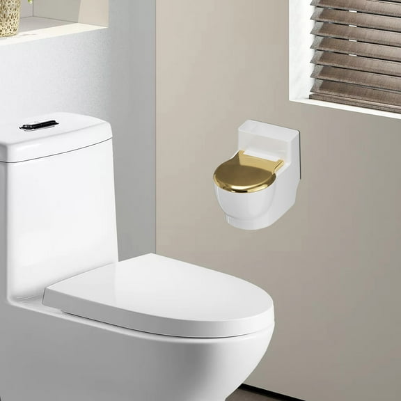 Xecvkr Household Bathroom Ashtray High Appearance Fly Ash Proof Covered Wall Mount No Punching Whimsy Colorful Gift Box for Living Room Toilet 10x8.1x8.3cm