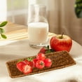 thumbnail image 1 of Xecvkr Imitation Woven Long Fruit Snack Tray Rectangular Display Basket Plastic Organizer for Fruit Bread Vegetables Baked Goods Storage 1pc Brown, 1 of 6