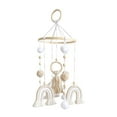 thumbnail image 1 of Xecvkr Infant Crib Mobile Wooden Ceiling Sensory Toy Rainbow Star Yarn Nursery Decor Bedroom Living Room Girls Anniversary Khaki Hanging 7.8x19in 1 Pack, 1 of 5