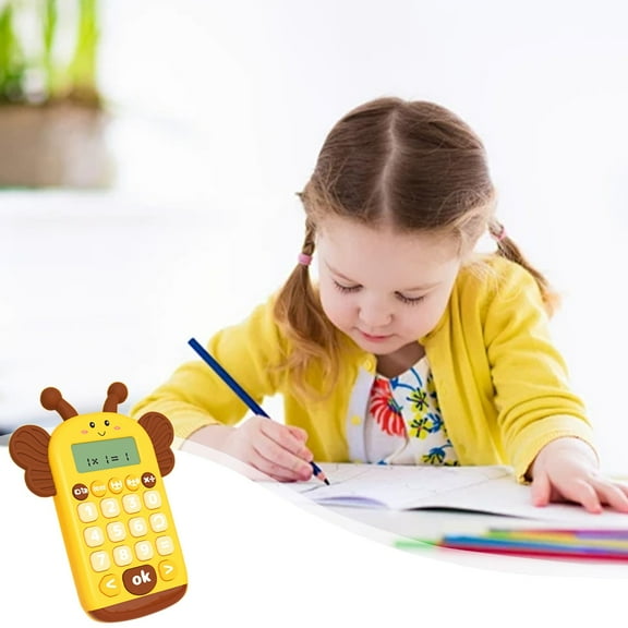 Xecvkr Intelligent Learning Calculator Toy Portable Educational Math Game Addition Subtraction Multiplication Division 3-6 Years Battery Operated 15.8x12.2cm 1 Unit