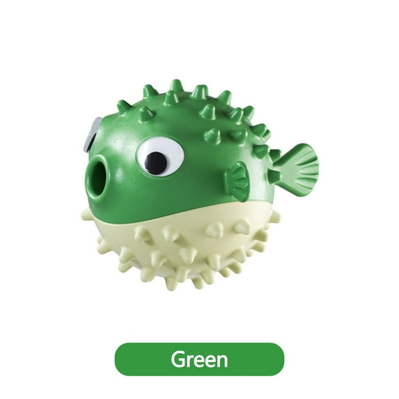 Xecvkr Interactive Dog Chew Toy Pet Pufferfish Biting Relief Treat Dispensing Medium Large Dogs Food-grade TPR Material 10x10x8cm Random Direction Teeth Cleaning