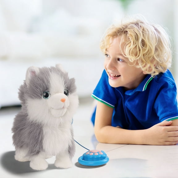 Xecvkr Interactive Robot Dog Toy Remote Control Puppy Walking Barking Electronic Leash Robot Pet Gift Early Education Present for Children Music Light