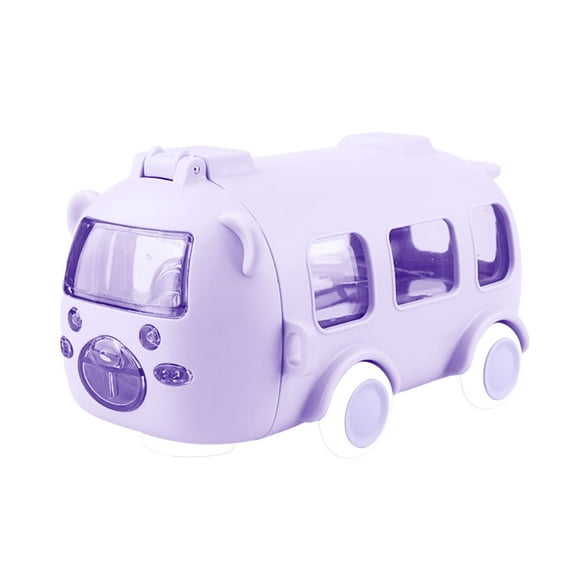 Xecvkr Kids Bus Shaped Water Bottle with Straw and Strap 500ml Leak Proof Detachable Lid for School Sports and Travel Break Resistant