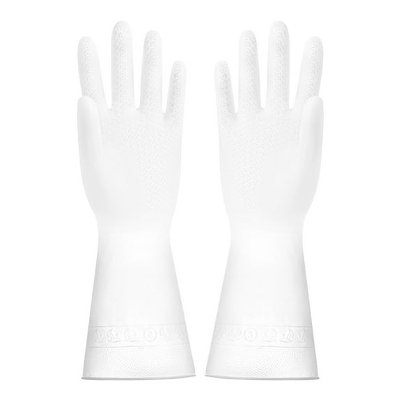 Xecvkr Kitchen Rubber Gloves 1 Pair Rubber Cleaning Gloves Household Dishwashing Latex Gloves with Textured Grip for Kitchen Bathroom Laundry Car Wash Chemical Protection