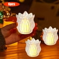 thumbnail image 1 of Xecvkr LED Acrylic Electronic Candle Light Christmas Night Light Multicolor Tulip Style Energy Saving Small Home Table Lamp 2.55in 6pcs, 1 of 6