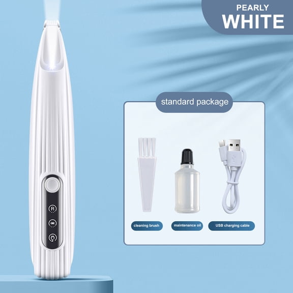 Xecvkr LED Pet Clipper Nail Trimmer 2ml Maintenance Oil Set Precision Dog Cat Grooming Machine Rechargeable Quiet for Paws Pads 1 Set White