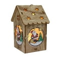 thumbnail image 1 of Xecvkr LED Wooden Dolls House Villa Christmas Ornament Mini Tree Hanging Decor Sturdy Tabletop Christmas Party Home Decoration House Party 4.33x2.56x2.36in 1pc, 1 of 2