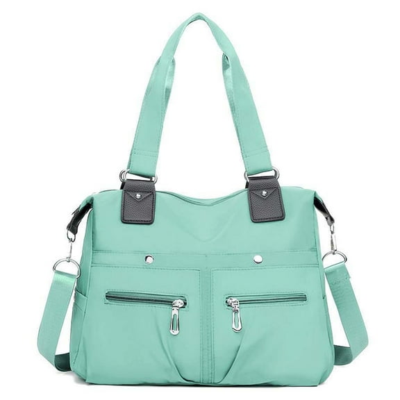 Xecvkr Large Capacity Multi Pocket Nylon Shoulder Bag Travel Backpack Organizer adjustable Strap Padded Laptop Compartment Water Repellent Durable Multiple Zipped Pockets 14in 1 Pack