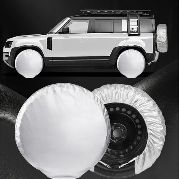 Xecvkr Large Tire Cover Sun Protection Waterproof Spare Wheel Storage Polyester Cloth Stacked Tyres Up to 78cm Silver 1 Pack